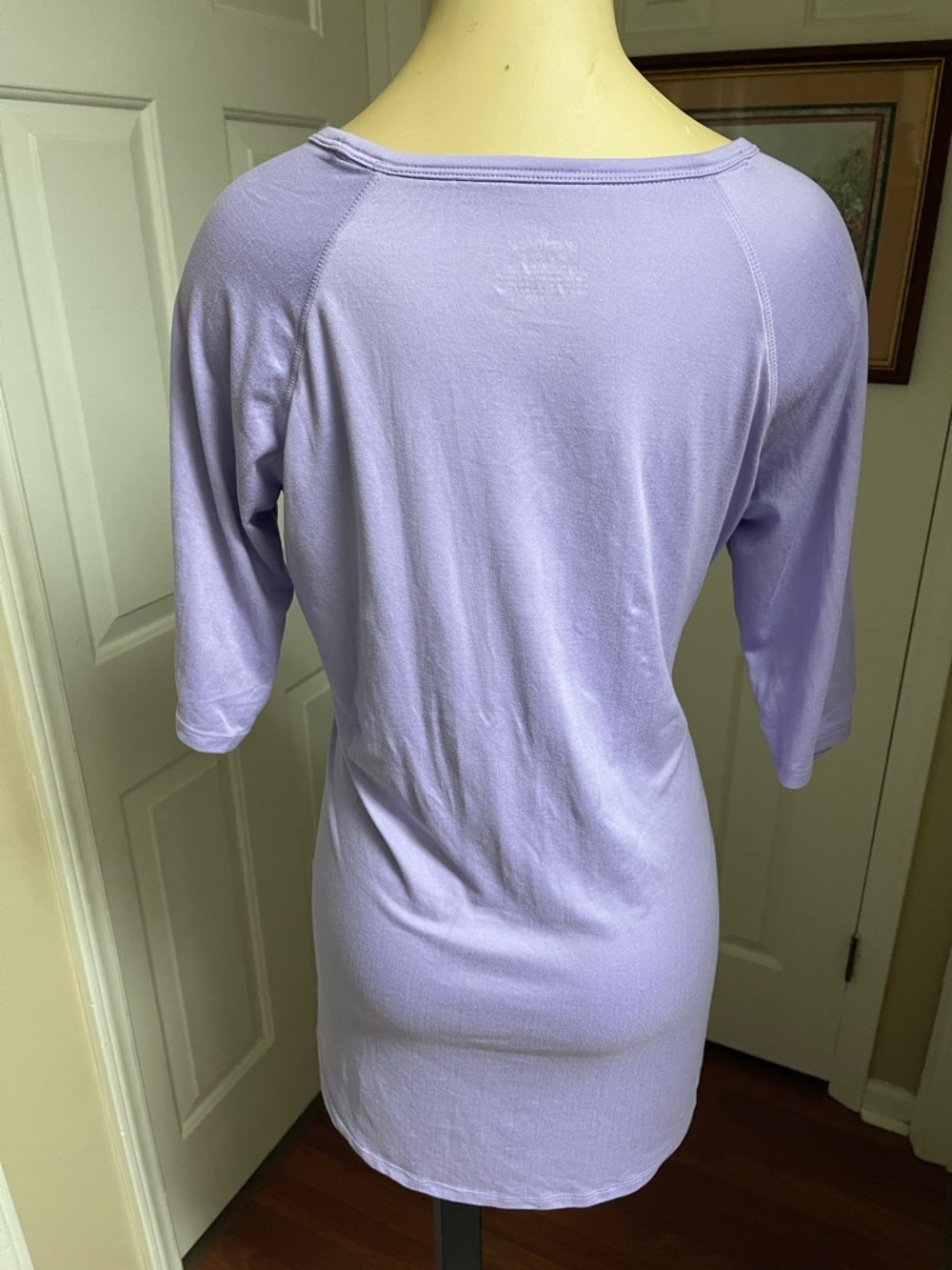 Cuddl Duds Pastel Lavender Scoop Neck Short Sleeve Top - Picture 3 of 5